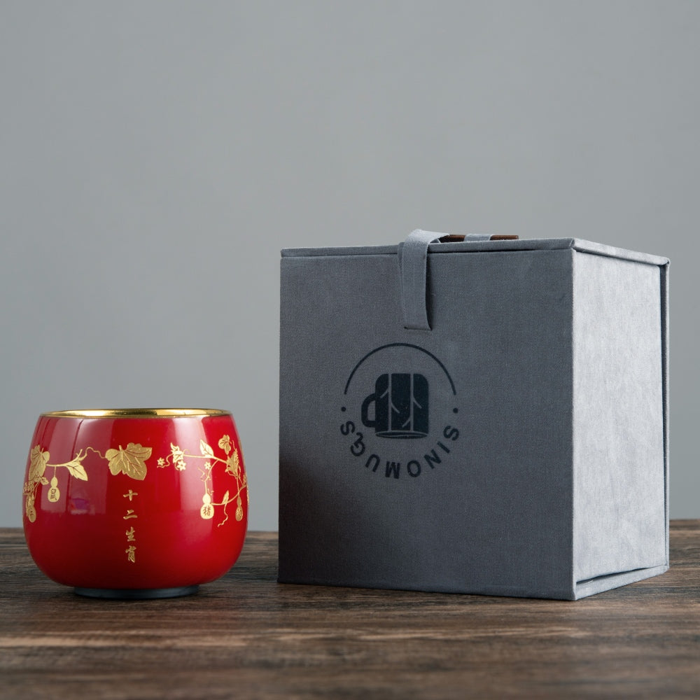 Zodiac Tea Cup-Mutton Fat Jade Porcelain