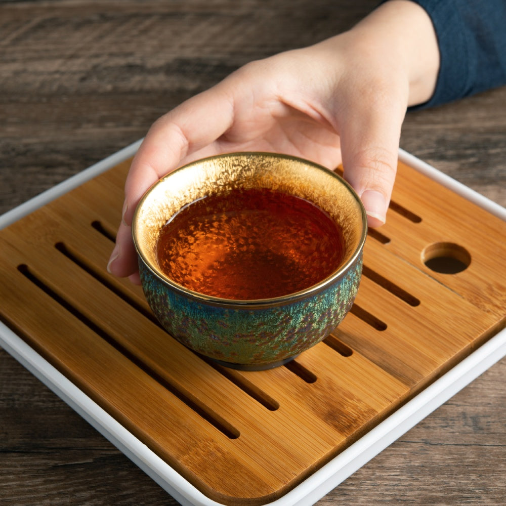 Rainbow Glaze Porcelain Cup – Inspired by Jian Zhan Craftsmanship