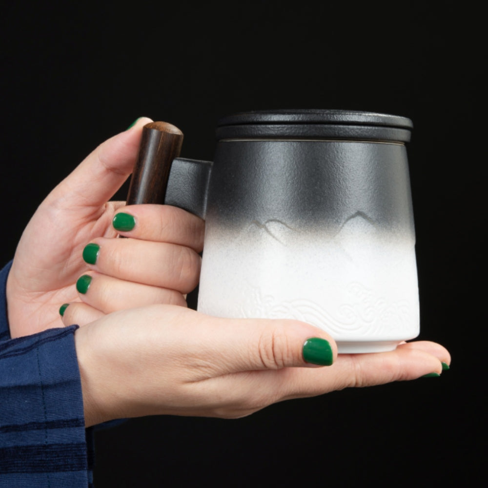 Mountain View Mug – Elegant Ceramic for Tea & Coffee
