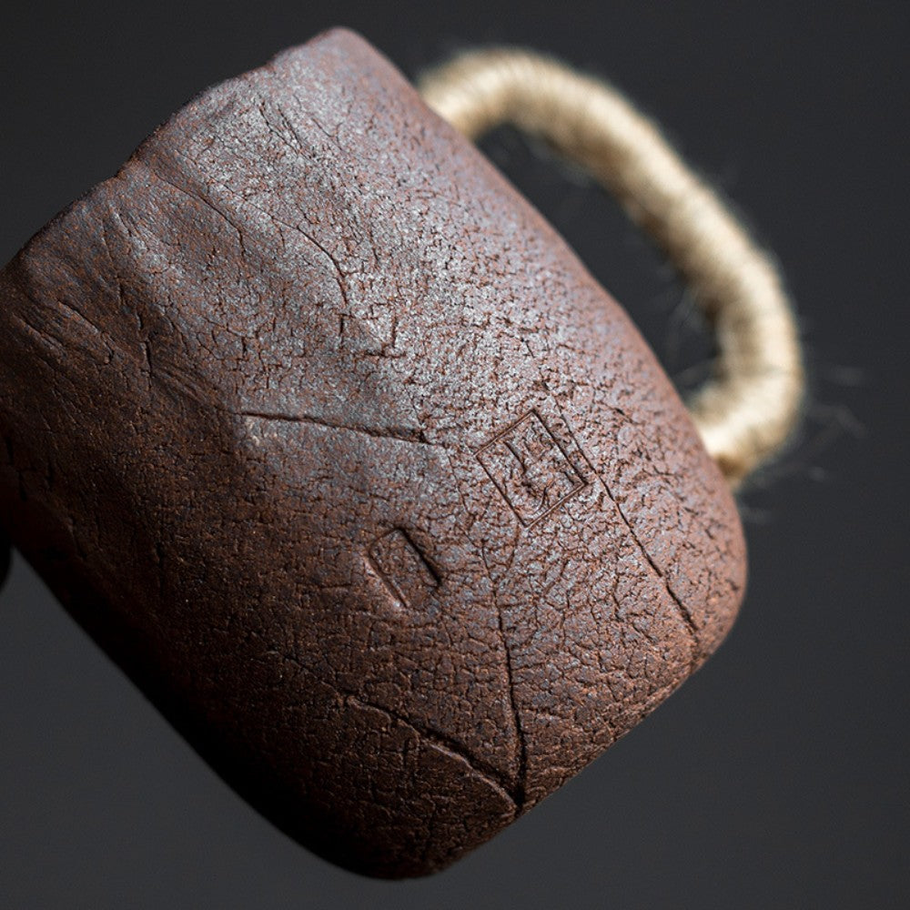 Classical Handmade Rough Ceramic Mug of Natural Elegance