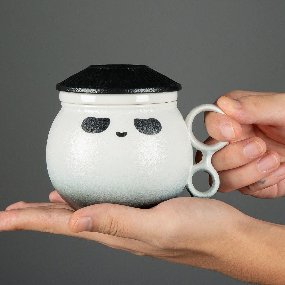 Happy Panda Coffee & Tea Mug With Infuser And Lid 460ml/16oz - Sinomugs