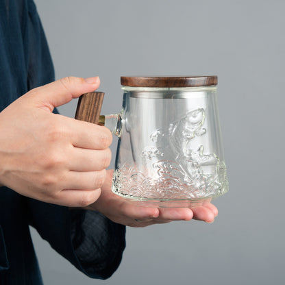 Goldfish Glass Coffee& Tea Mug  – Elegant & Heat-Resistant