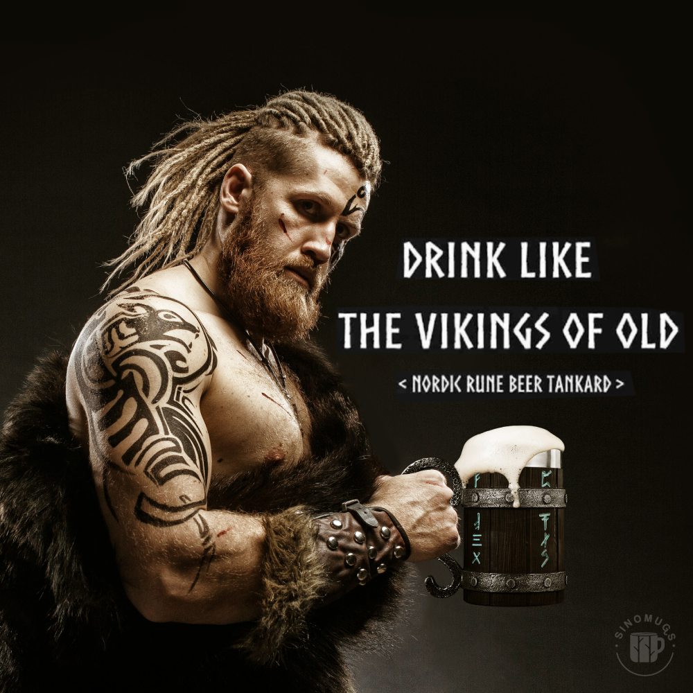 Nordic Viking Handmade Rune Mug（Large：600ml ）